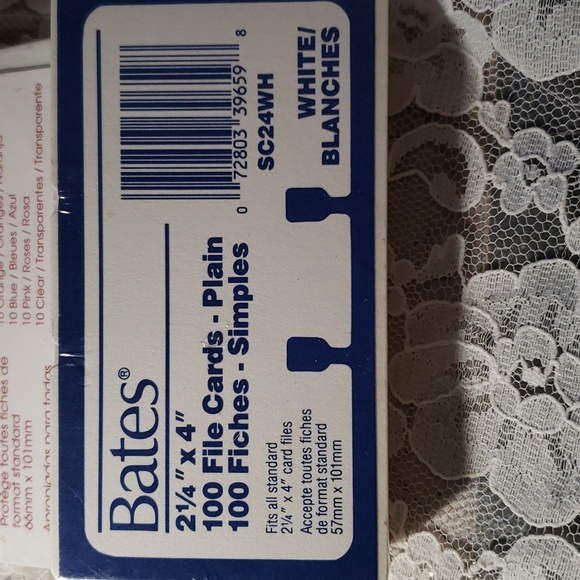 Roledex file cards & card protectors. Bates 100 file cards - Picture 2 of 5